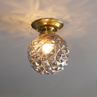 Contemporary glass ceiling light clear ball – elegant hallway