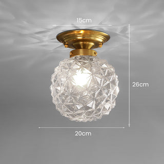 Contemporary Glass Ceiling Light – Clear Glass Ball Pendant for Elegant Hallway Illumination