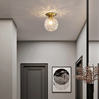 Elegant clear glass ball ceiling lamp – contemporary hallway