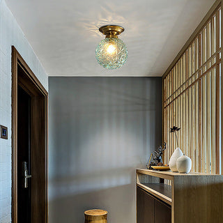 Contemporary Glass Ceiling Light – Clear Glass Ball Pendant for Elegant Hallway Illumination