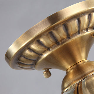 Medieval copper glass ceiling lamp – geometric brass close-up