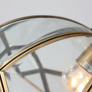 Brass glass medieval ceiling light – geometric copper hallway