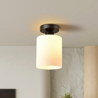 Mini Hallway Ceiling Light - Elegant White Semi-Flush Mount Fixture
