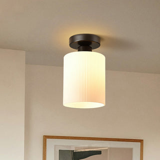 Mini Hallway Ceiling Light - Elegant White Semi-Flush Mount Fixture