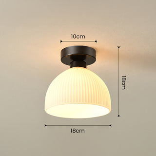 Mini Hallway Ceiling Light - Elegant White Semi-Flush Mount Fixture