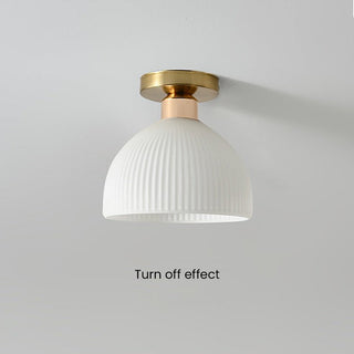 Mini Hallway Ceiling Light - Elegant White Semi-Flush Mount Fixture