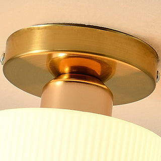 Mini Hallway Ceiling Light - Elegant White Semi-Flush Mount Fixture