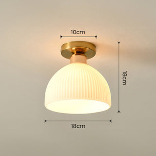 Mini Hallway Ceiling Light - Elegant White Semi-Flush Mount Fixture