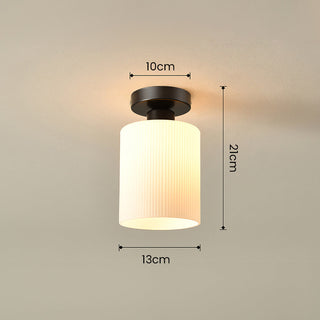 Mini Hallway Ceiling Light - Elegant White Semi-Flush Mount Fixture