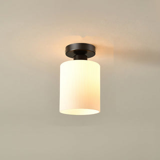 Mini Hallway Ceiling Light - Elegant White Semi-Flush Mount Fixture