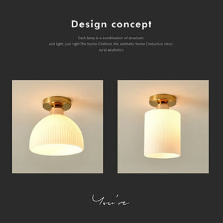 Mini Hallway Ceiling Light - Elegant White Semi-Flush Mount Fixture