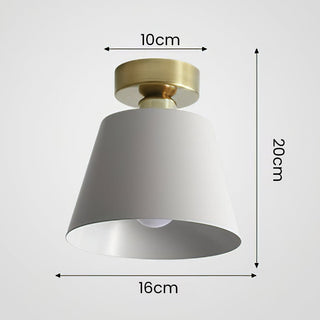 Scandinavian Ceiling Light – Conical Iron Shade Modern Fixture for Dining Room Lighting