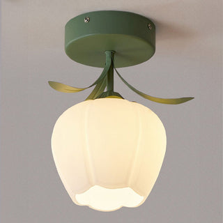 Lámpara de Techo con Forma de Flor - Mini Lámpara de Techo Creativa con Diseño de Hierro y Cristal