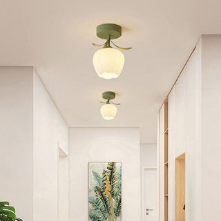 Mini creative ceiling lamp with flower shape, iron glass design