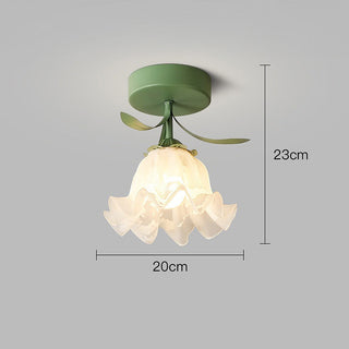 Flower-shaped creative ceiling light, mini iron glass fixture