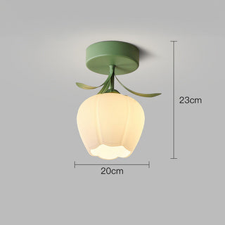 Lámpara de Techo con Forma de Flor - Mini Lámpara de Techo Creativa con Diseño de Hierro y Cristal