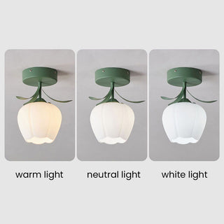 Lámpara de Techo con Forma de Flor - Mini Lámpara de Techo Creativa con Diseño de Hierro y Cristal