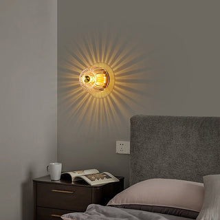 Contemporary brass glass ceiling lamp mini – clear dining