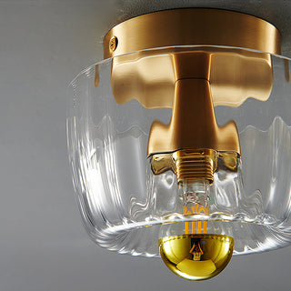 Glass brass mini ceiling fixture contemporary – clear lamp