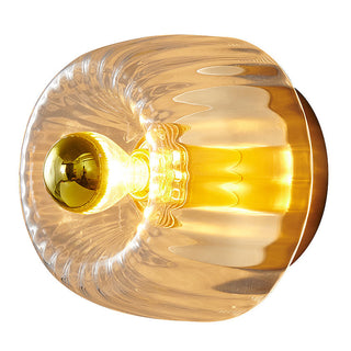 Mini Clear Ceiling Light - Contemporary Brass and Glass Fixture for Dining Room