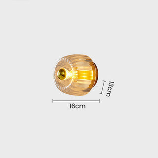 Mini Clear Ceiling Light - Contemporary Brass and Glass Fixture for Dining Room