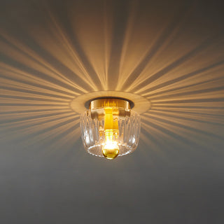 Brass glass ceiling fixture mini clear – contemporary dining