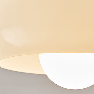 Plafonnier Vintage pour Couloir - Plafonnier en Verre Français Avec Cadre en Bois Blanc
