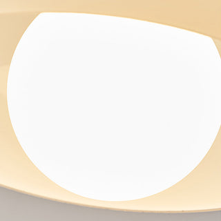 French glass white wood frame ceiling light, vintage hallway