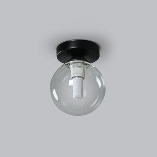Clear Nordic glass ceiling lamp – modern pendant installed