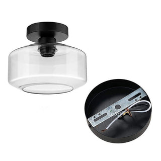 Nordic glass ceiling lamp flush mount – clear silver glow