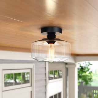 Clear glass ceiling light Nordic – flush mount silver black