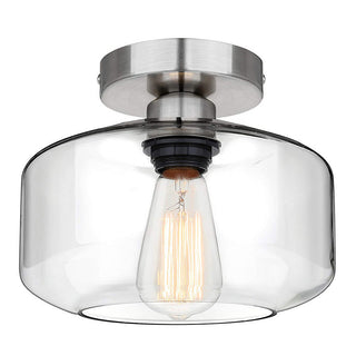 Nordic flush mount ceiling lamp clear glass – silver black