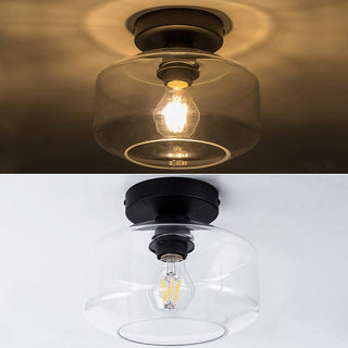 Flush mount Nordic ceiling light glass – clear silver black