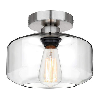 Flush mount clear glass ceiling light – Nordic silver black