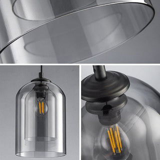 Double layer pendant top view — minimalist grey glass fixture
