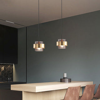 Classic iron pendant from above — glass dining room ceiling lamp