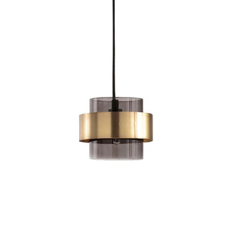 Classic glass pendant in dining room — iron ceiling lamp