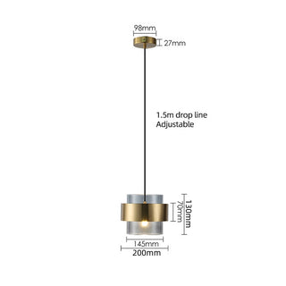 Suspension en verre – Suspension classique avec fixation en fer et verre pour salle à manger