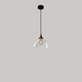 Suspension nordique – Lampe à suspendre réglable en verre transparent avec cadre en fer pour chevet