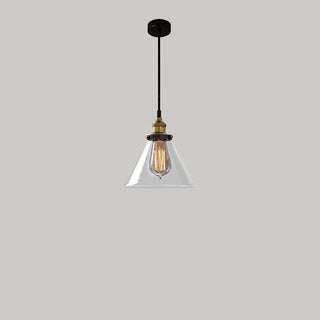 Suspension nordique – Lampe à suspendre réglable en verre transparent avec cadre en fer pour chevet