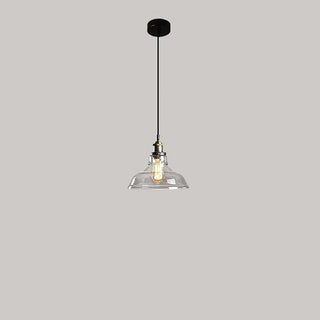 Suspension nordique – Lampe à suspendre réglable en verre transparent avec cadre en fer pour chevet