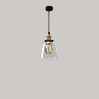 Suspension nordique – Lampe à suspendre réglable en verre transparent avec cadre en fer pour chevet