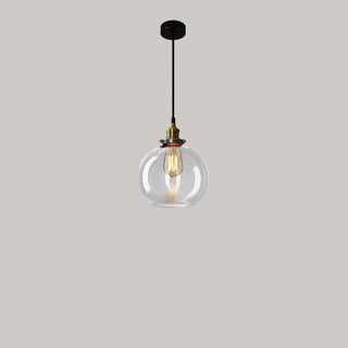 Suspension nordique – Lampe à suspendre réglable en verre transparent avec cadre en fer pour chevet