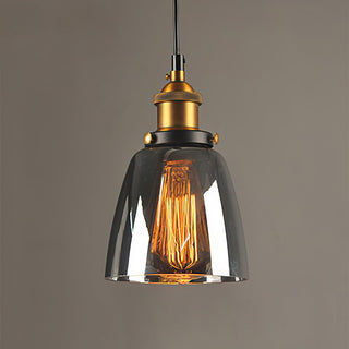 Suspension nordique – Lampe à suspendre réglable en verre transparent avec cadre en fer pour chevet