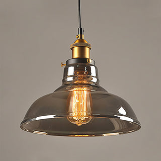 Suspension nordique – Lampe à suspendre réglable en verre transparent avec cadre en fer pour chevet