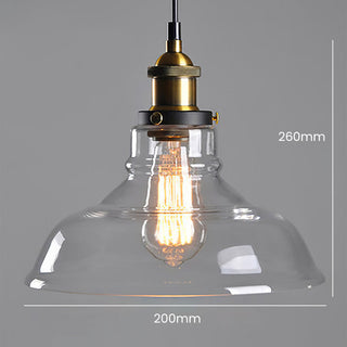 Suspension nordique – Lampe à suspendre réglable en verre transparent avec cadre en fer pour chevet