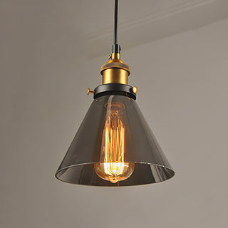 Suspension nordique – Lampe à suspendre réglable en verre transparent avec cadre en fer pour chevet