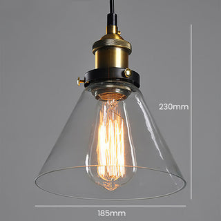 Suspension nordique – Lampe à suspendre réglable en verre transparent avec cadre en fer pour chevet
