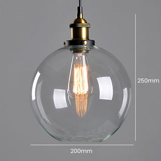 Suspension nordique – Lampe à suspendre réglable en verre transparent avec cadre en fer pour chevet