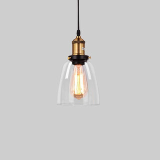 Suspension nordique – Lampe à suspendre réglable en verre transparent avec cadre en fer pour chevet